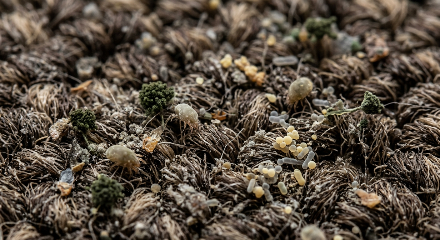 Steam cleaning carpet in a New Jersey home to eliminate dust mites, pet dander, and mold spores.